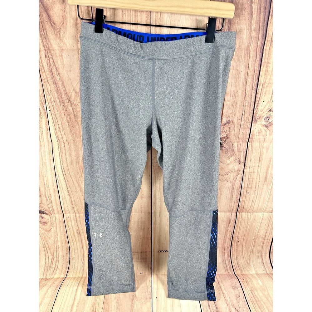 Under Armour Leggings Womens LARGE Gray HeatGear Compression‎ Yoga Pants